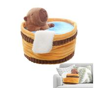 Stuffed Capybara Plush Toy Cuddly Doll, Cute Bath Design, Soft Animal Cushion, Decorative Doll Accessories, Beautiful Gift for Adults with Children, Girls, Bedroom, Play Corner