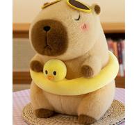 Stuffed Capybara Plush Toy,Cuddly Plush Toy,Soft Stuffed Toy Plush,23Cm Duck Teddy Capybara Toy,Panda Soft Toy Hugging Cute Plushie Pillow Birthday Capybara Gifts(Vitality Swimming Circle Style)