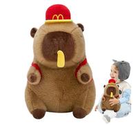 Stuffed Capybara Toy - Cute Plush Animal with Backpack Theme, Soft and Huggable, Compact s Decorative Doll, Fun Cartoon Design | Plush Doll with French Fries Backpack for Bedroom, Playroom, Car, Shelf