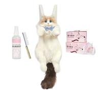 Stuffed Cat Backpack, Portable Plush Bag, Stuffed Realistic Cat Plush Backpack, for School Work Office Travel Vacation Weekend Trip Daily Commute Shopping Hiking Picnic