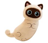 Stuffed Cat Plush - 53x27x6cm Cute Realistic Soft Decor, Realistic Cat Stuffed Animal Kawaii Soft Plush Toy Giant Cartoon Black Siamese Cats For Home Bedroom Desk Indoor