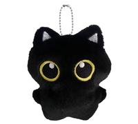 Stuffed Cat Plush Doll Black - Soft Mini Keychain Charm System, Cute Decorative Accessory, Durable Backpack Ornament Solution, Adorable Room Decor Item | Home Use During Bedroom Decoration And Shelf