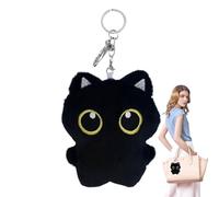 Stuffed Cat Toy - Black-cat Plush, Soft Kitty Doll | Cuddly Faux Furs Fabric, Cute Sitting Pose, Child Friendly Stitching with Huggable Shape for Halloween Decor Gift Collectible Bedroom Display