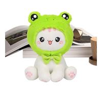 Stuffed Cat Toy, Sitting Cartoon Cat with Headgear, Creative Soft Stuffed Animal for Companionship & Play