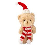 Stuffed Christmas Bear,Christmas Bear Stuffed Animal | Plush Cute Brown White Bear Scarf | Soft Plush 6.3 Inch Cake Toppers Xmas Bears Stuffed for Birthday New Year Christmas Festival