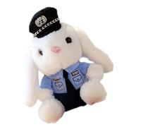 Stuffed Cop Bunny - Motorcycle Dolls, Policeman Rabbit Decorations | Plush Policeman Bunny Cute Cartoon Trunk Ornament, Soft Police Bunny Figure