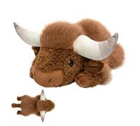 Stuffed Cow Plush - 30cm Realistic Cute Soft Weighted | Stuffed Pillow Lying Cattle Toy - for Home Bedroom Office Nursery Children's Room Car Sofa