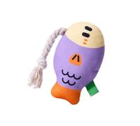 Stuffed Dog Chew Toy: Big Head Teeth Grinding Squeaky Plush Toys Fish Chew Toys Puff-Head Fish Chew Toys Interactive Toys Pair