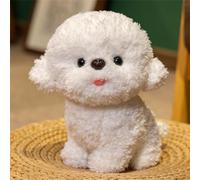 Stuffed Dog Plush Toy, 7.9'' Fluffy Soft Cute Puppy, Realistic Simulation Plush, Huggable Companion for Kids, Boys & Girls, Home Nursery Bedroom Decor (White)