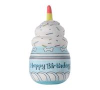 Stuffed Dog Toys, Dog Treat Toy Cake-Shaped with Food Dispenser, Puzzle with Sound Interactive Soft Teething Puppy Realistic for Training Indoor Yard Outdoor Home