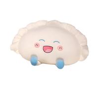 Stuffed Dumpling Toy - 8 Inch Cartoon Food Plush, Soft Cuddly Cotton Cushion, Cute Noodle Bundle Stuffed Toy, White Cushion, Decorative in Bedroom, Couch Lounge
