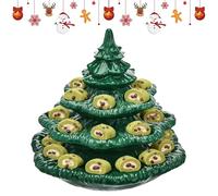 Stuffed Egg Christmas Tray | Christmas Tree Shape with 24 Holes - Stuffed Egg Holder with Lid | For Thanksgiving Wedding BBQ Holiday Gathering Party All A
