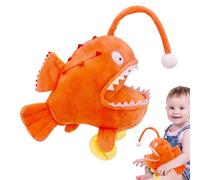 Stuffed Fish Plush Toy, Cute Cuddle Snuggle for Doll, Simulated Angler Aqua with Cartoon Animal, Creepy Creature Soft Toys for Living Room, Bedroom, Dormitories, and Outdoor Adventure, 8.66x6.3 Inches