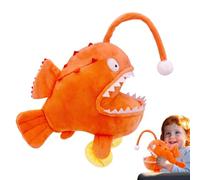Stuffed Fish Toy, Simulated Angler Aqua Cartoon Animal, 8.66x6.3 Inch Cuddle Doll, Sturdy Sea Creature Gear with Creative Design, Stylish Tool for Living Room, Cute Supply for Snuggle Creepy and Plush