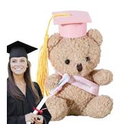Stuffed Graduation Bear - Stuffed Bear in Graduation Hat | 5.1" Plush Doll with Cap and Graduation Certificate | Teddy's Graduation Keepsake, Animal Desktop Decor for Preschool, High School, College