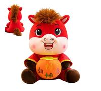 Stuffed Horse Animal - Plush Horse Toy, Soft Cartoon Mascot Doll | 2026 Chinese Z0diac God of Wealth Figurine, Adorable Year of the Horses Plush for Nursery Bedside Table Sofa Room Celebration Decor