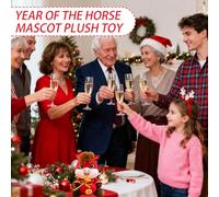 Stuffed Horse Plush Toy, Chinese New Year Animals, 2026 Peace Doll Cartoon God Of Wealth Mascot for Bedside Table Nursery Party Sofa Decor Automotive