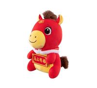Stuffed Horse Plush Toy - Lucky Soft Cartoon Mascot Figurine | 2026 Chinese New Year Horse,for Adult Child Student Family Bedside Table Sofa Decor Living Nursery Party