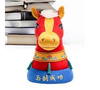 Stuffed Horse Plush Toy - New Year Blessing Keepsake - Chinese Year of the Horse - For Car Home Shop Restaurant Office Decoration
