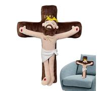 Stuffed Jesus for Kids | Cross Jesus Character Plush Toy - Cute Cartoon Soft Holiday Christmas Decor for Kids Room Bedroom Couch Living Room Desk Car Sofa