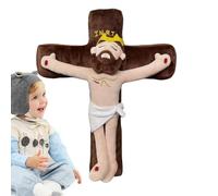 Stuffed Jesus For Kids - Plush PP Cotton Doll 28x11x38Cm, Cute Cartoon Endearing Design, Holiday Theme Decorative Figure | Home Decor Bedroom Living Room Sofa Bed Desk Travel Aesthetic Companion