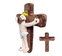 Stuffed Jesus Toy - Cartoon Plush Figure Design, Gentle Holiday Home Decoration Piece, Huggable Religious Character Doll | Inspirational Bedroom Living Room Desk Kids Space Couch Car Bed Travel Accent