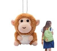 Stuffed Monkey Keychain - Cute Plush Cartoon Keyring Pendant, Soft Mini Animal Charm | Toy Dolls Kids Monkey Plush Animal, Lightweight Bag Accessory Gift Idea for Backpack, Purse, Kids, Women, Men