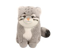 Stuffed Pallas Cat Doll - Soft Plush Toy Animal, Cute Cuddly Decorative Cushion, Realistic Provide Wild Cat Design Pillow | Kids Security Adults Bedroom Living Room Sofa Car Home Decor Gift