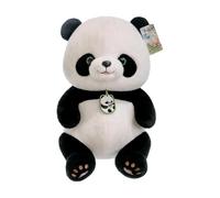 Stuffed Panda Plush Toy - Adorable Pillow, Soft Cuddly Animal Hugging Doll, Cute Cushion Companion, Lightweight Huggable Figure for Children, Family, Bedroom Sofa Decor | Set with comforting scen