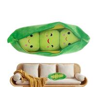 Stuffed Pea Toy - Cartoon Pea Pod Plush Doll, Adorable Bean Pillow Gift, Soft Filled With Smiling Face Design, Cushion For Relaxation | Decorative Toy for Bedroom Office Car