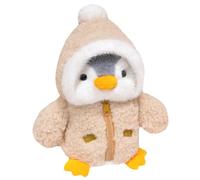 Stuffed Penguin 9.8in Little Cute Soft Penguin Plush Toy with Fuzzy Hooded Jacket Christmas Stuffed Animals for Boys Girls Birthday