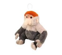 Stuffed Proboscis Monkey - Monkey Plush Toy, Soft Realistic Cute Animals Collection Room Decor, Arboreal Primatoid Cushion | Monky Hugging Doll Kids Favors For Boys Girls Youth Teens Adults 8Pk