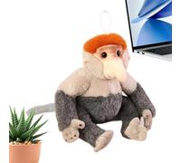 Stuffed Proboscis Monkey Plush - Cute Realistic Animal Soft Toy for Collectors and Room Decoration, Comfortable Plush Companion for Display and Play | Teens, Adults, Boys, Girls, Family Use