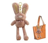 Stuffed Rabbit, Pulling Ears Backpack Charm, Rabbit Plush Toy Fun Interaction Pulling Ears Bunny Keychain Soft Stuffed Animals for Kids