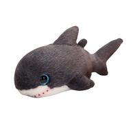 Stuffed Shark - Adorable soft sea creature plush, comfy animal toy | standard size cuddly pillow shark with smiling face for toddler room decor sleeping bed playtime travel gift cuddling comp