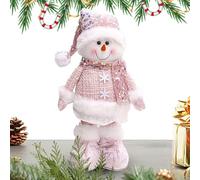 Stuffed Snowman Decor | Retractable Snowman Plush Doll | Stuffed Gnome Toy for Indoor Display Floor Table Kitchen Door Window Fireplace Home Christmas Holiday