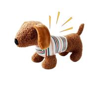 Stuffed Squeaky Dog Toy Cute Dachshund Plush Interactive Đental Chew Toy | 11.8x4.7" ultra-soft plush dachshund toy with built-in squeaker. Promotes Đental health & endless interactive play.