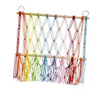 ＡＷＨＡＯ Stuffed Toy Net Stuffed Animal Hammock Macrame Decor Handwoven Corner Organizer Wall Hanging Storage for Kids Bedroom, 1 Layer 50cmx52cm