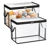 Stuffed Toy Storage Box 2-Pieces Plush Dolls Organization Bins