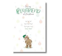 Stuffed with Love Christmas Card for Boyfriend, Boyfriend Xmas Card, Teddy with a Poem, 23.5 x 13 cms, Multi-Coloured