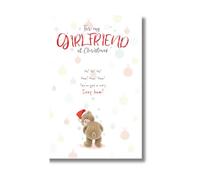 Stuffed with Love Christmas Card for Girlfriend, Girlfriend Xmas Card, Teddy with a Poem, 23.5 x 13 cms, Multi-Coloured
