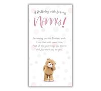 Stuffed With Love Nanny Birthday Card Teddy and Poem, 5 x 9 inches
