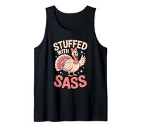 Stuffed with Sass, Turkey Kids, Funny Pink Coquette Bow Tank Top