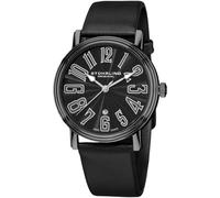 Stuhrling Original 301 335952 Roulette Quartz Black Case Leather Mens Watch