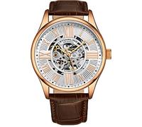 Stuhrling Original Atrium Men's Skeleton Automatic Mechanical Mechanism Watch with Leather Strap