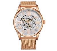 Stuhrling Original Men's Automatic Self-Winding Watch with Stainless Steel Mesh Strap, Rose Gold