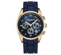 Men's Tempo Chronograph Watch 42mm Case, Silicone Strap, Date Water Resistant 4059 STÜHRLING Original Rose Gold One Size