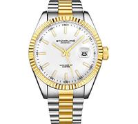 Stuhrling Original Men's Symphony Regent Coronet Stainless Steel Bracelet Watch, Silver Gold, Quartz Watch