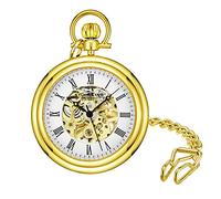 Stuhrling Original Special Reserve Montres de Poche Vintage Unisex Mechanical Watch with White Dial Analogue Display and Gold Plated Bracelet 6053.33333 (Gold)