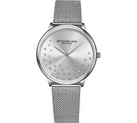 Stuhrling Original Womens Watch Krystal Analog Watch Dial, Stainless Steel Mesh Bracelet 3928 Watches for Women Collection (Silver)
